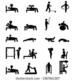 set of icons in the gym.Vector graphics.Flat style
