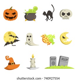 set of icons for Halloween