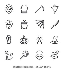 set of icons halloween vector