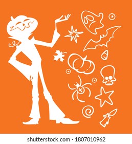 Zeichensatz für Halloween-Vektorgrafik