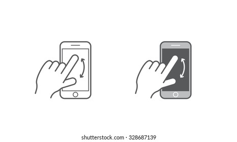 Set Icons Hands Holding Smart Device Stock Vector (Royalty Free ...