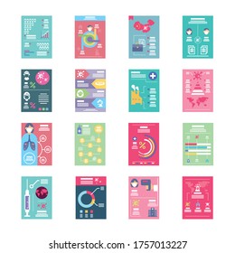 set of icons healthcare infographics vector illustration design