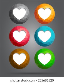 set of icons heart