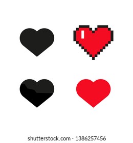 Set of icons hearts. Simple vector illustration.