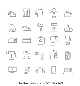 Set of icons of home appliances