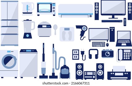 Set of icons for home appliances and electrical appliances