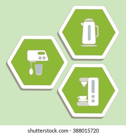Set of icons of home appliances. Household appliances.