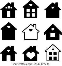 A set of icons at home. The symbol of the vector illustration of the house.