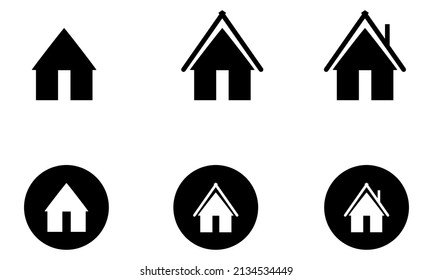 conjunto de iconos vectores de inicio en fondo blanco