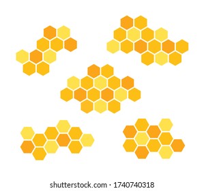 Establece el peine de miel de iconos. Ilustración vectorial aislada en fondo blanco.