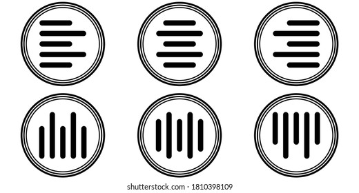 Set of icons horizontal and vertical alignment,, vector sign symbol Align center text, paragraph, typography, alignment
