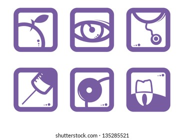 A set of icons for the hospital or other institution