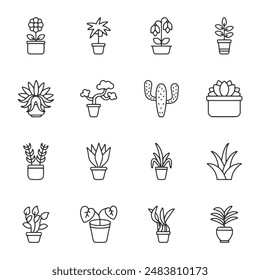 set of icons House Plant