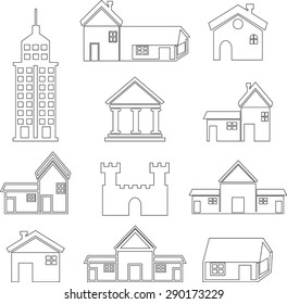 Set of icons of houses