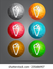 set of icons ice cream