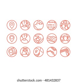 Set of icons. Icon set consists of the - money, speaker, crowd, calendar, money box.