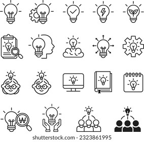 set of icons of idea, vector