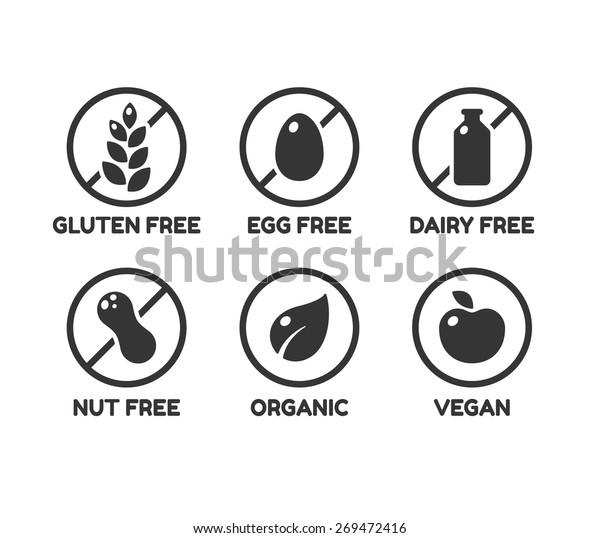 Set Icons Illustrating Absence Common Food Stock Vector (Royalty Free ...