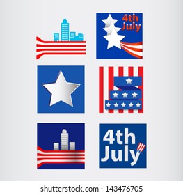 set of icons for independence day