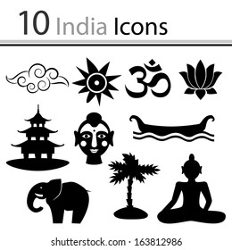 Set of icons India (vector)