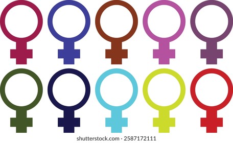 A set of icons indicating gender. Feminine symbols.