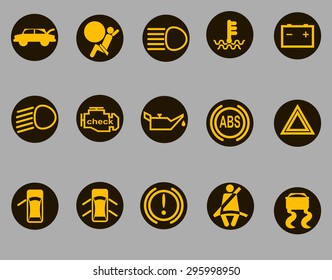 Set of icons - indicators of the car