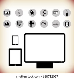 A set of icons for infographic. vector. Can be used for the design of websites, information forms, etc.