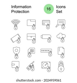 Set of icons information protection-vector illustration