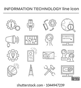 Set of icons, information technology.