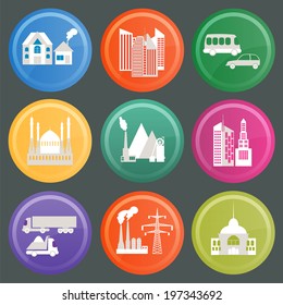Set of icons infrastructure city, vector illustration