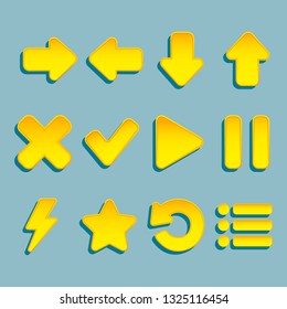 Set of icons for the interface of mobile and PC games and applications.
