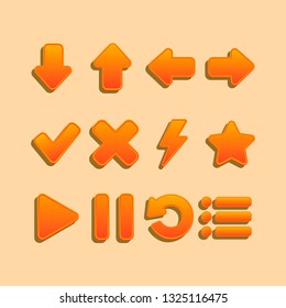 Set of icons for the interface of mobile and PC games and applications.