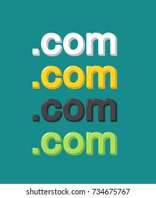 Set of Icons internet domain name .com