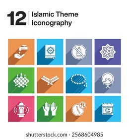 Set of icons. Islamic icons for ramadan template. Set islamic icons isolated on white background. Gold Islamic Icon. Islamic Stream