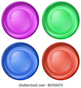 Set icons, isolated variegated round buttons, vector eps10