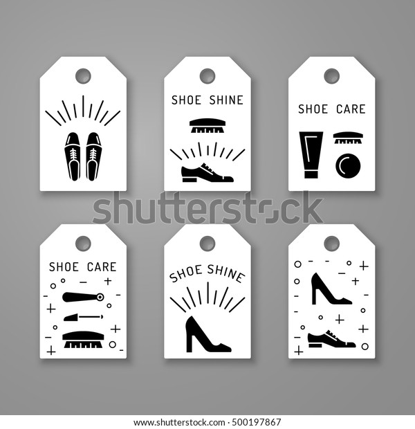 Set icons items for Shoe\
care. Elements for this service Shoe Shine. Outline Elements for\
shoe care