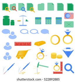 Set icons for Jewelry infographic. Vector illustration