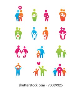 set of icons - kids and parents