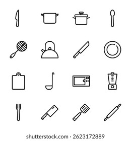 conjunto de ícones Kitchen Utensil