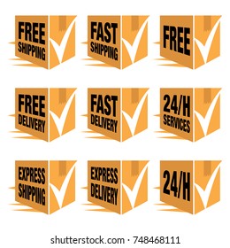 set of icons / label for package delivery services