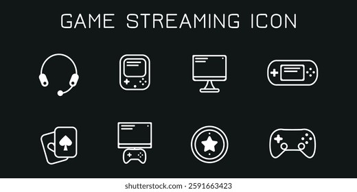 Set of icons labeled "GAME STREAMING ICON."