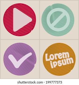 set icons labels Vector.