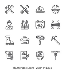set of icons labour day
