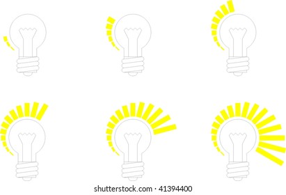 Set of icons of lamps for a regulator