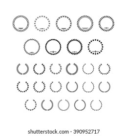 Set Of Icons Of Laurel Wreath And Modern Frames