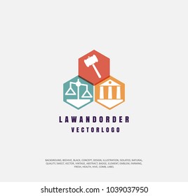 set, icons, law and order, object silhouette. Vector illustration