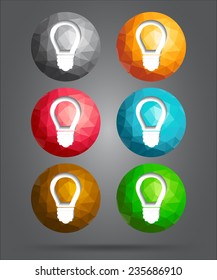 set of icons light bulb