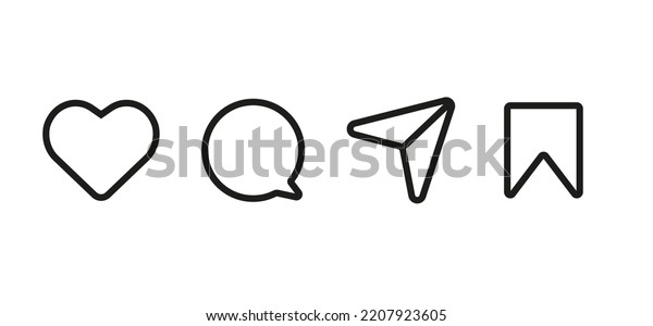 Set Icons Like Comment Share Save Stock Vector (Royalty Free ...