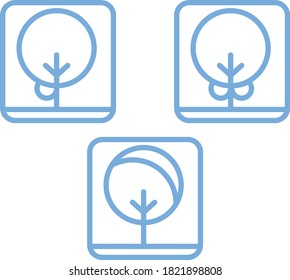 set of icons for line design tree