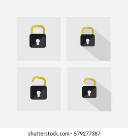 set of icons of locks